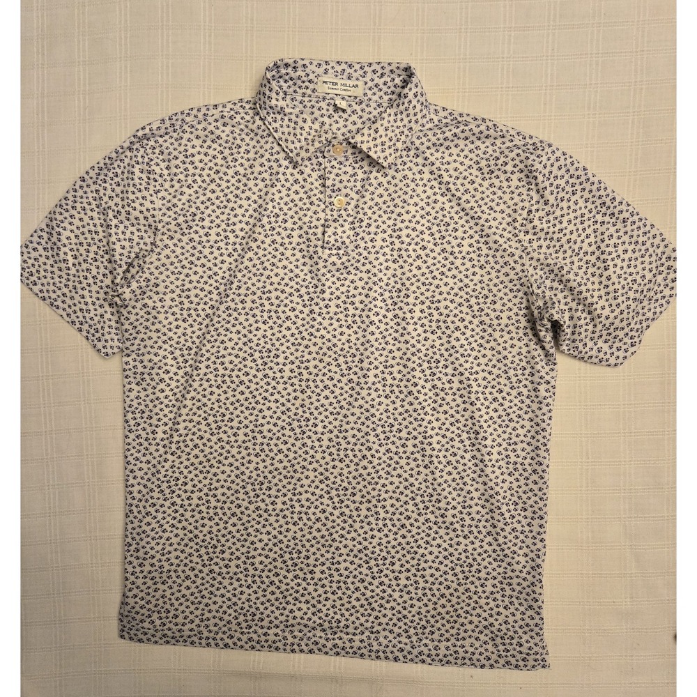 Peter Millar Angry Anglers Summer Comfort Polo Boys Kids Size Large 11-12 Golf